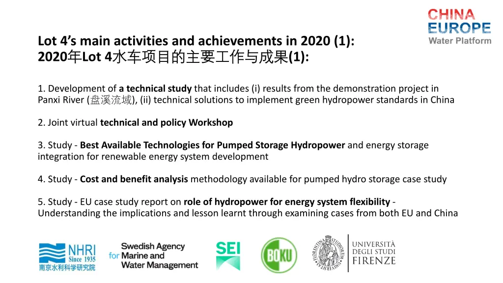 lot 4 s main activities and achievements in 2020