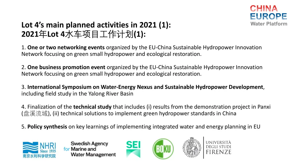 lot 4 s main planned activities in 2021 1 2021