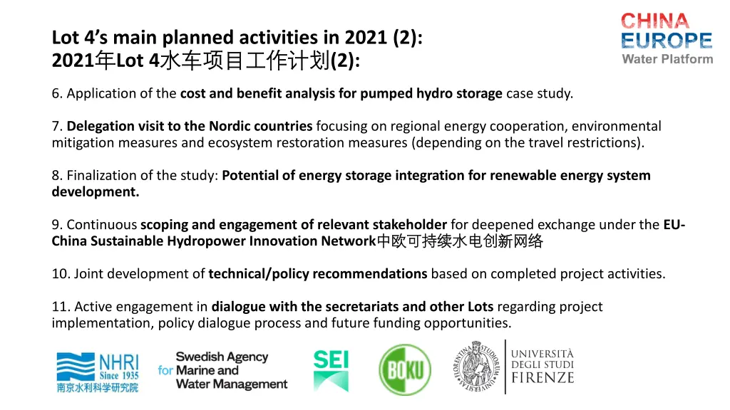 lot 4 s main planned activities in 2021 2 2021