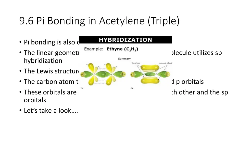 9 6 pi bonding in acetylene triple