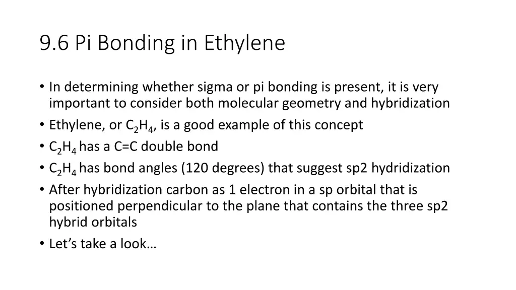 9 6 pi bonding in ethylene