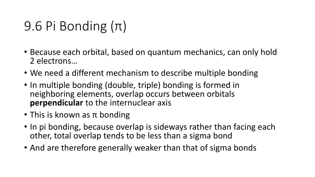 9 6 pi bonding