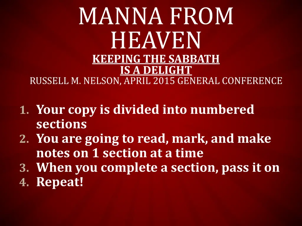 manna from heaven keeping the sabbath