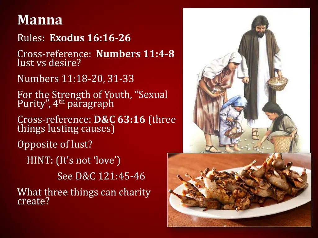 manna rules exodus 16 16 26 cross reference
