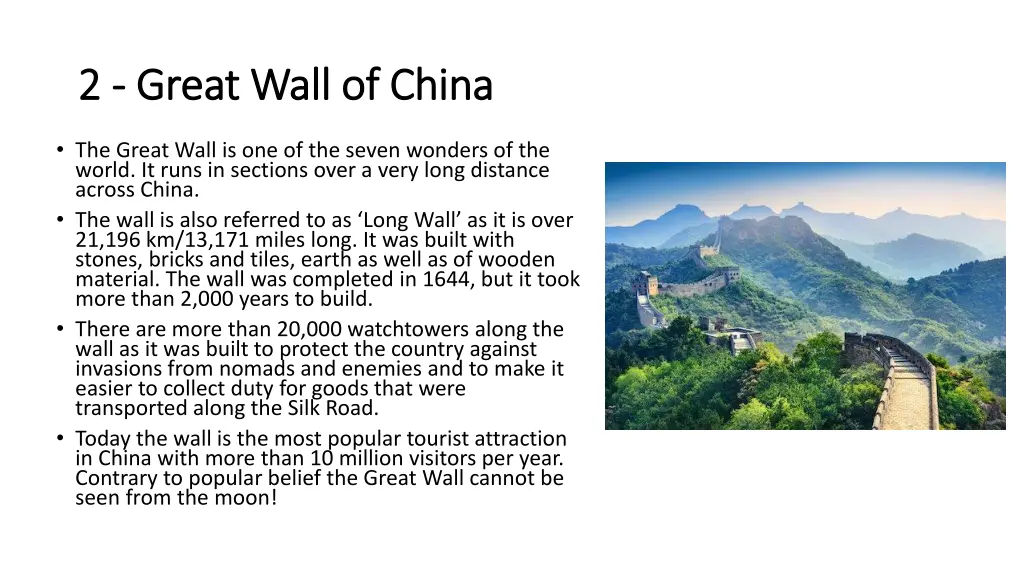 2 2 great wall of china great wall of china