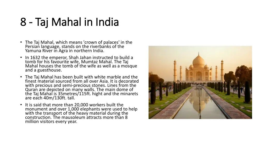8 8 taj mahal in india taj mahal in india