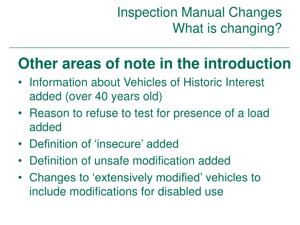inspection manual changes what is changing 16