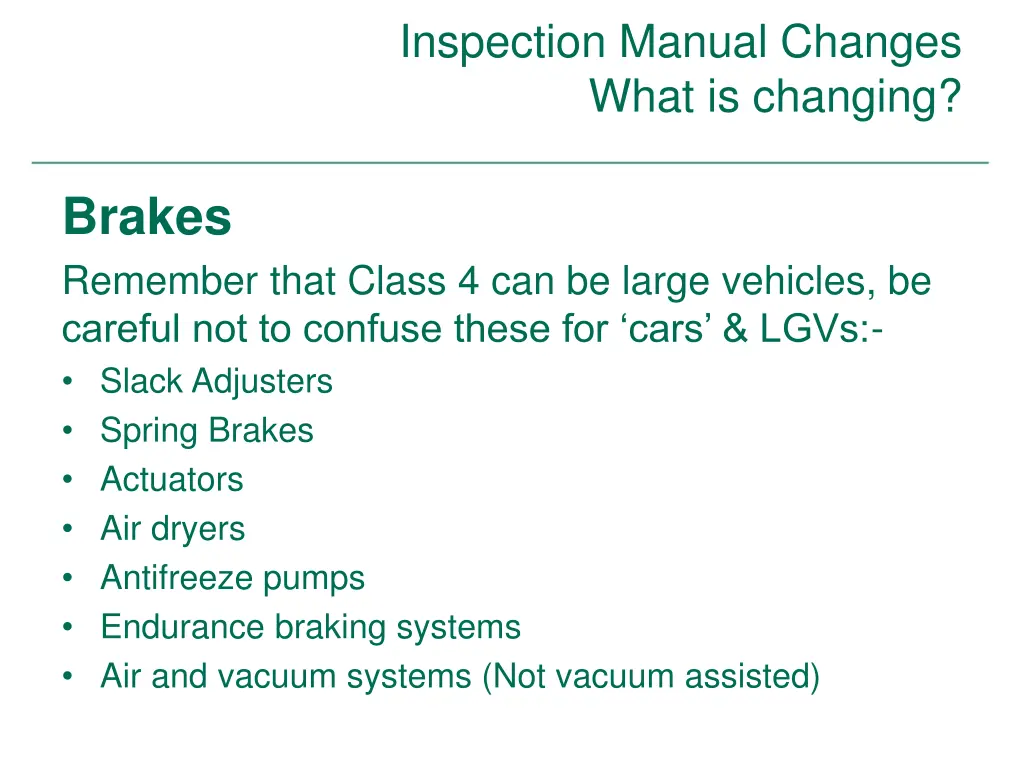 inspection manual changes what is changing 18