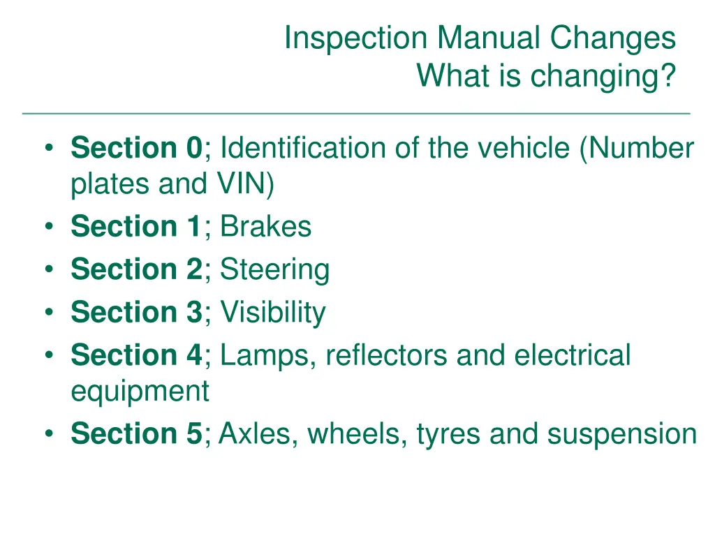 inspection manual changes what is changing 2