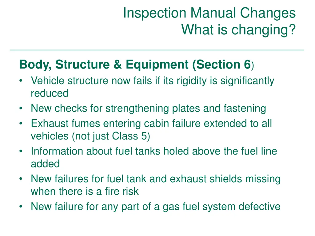 inspection manual changes what is changing 23