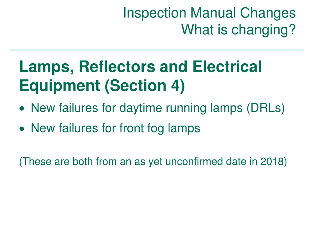 inspection manual changes what is changing 26