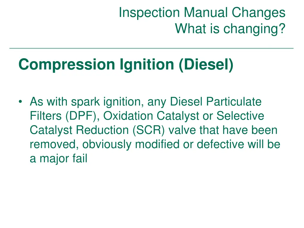 inspection manual changes what is changing 35