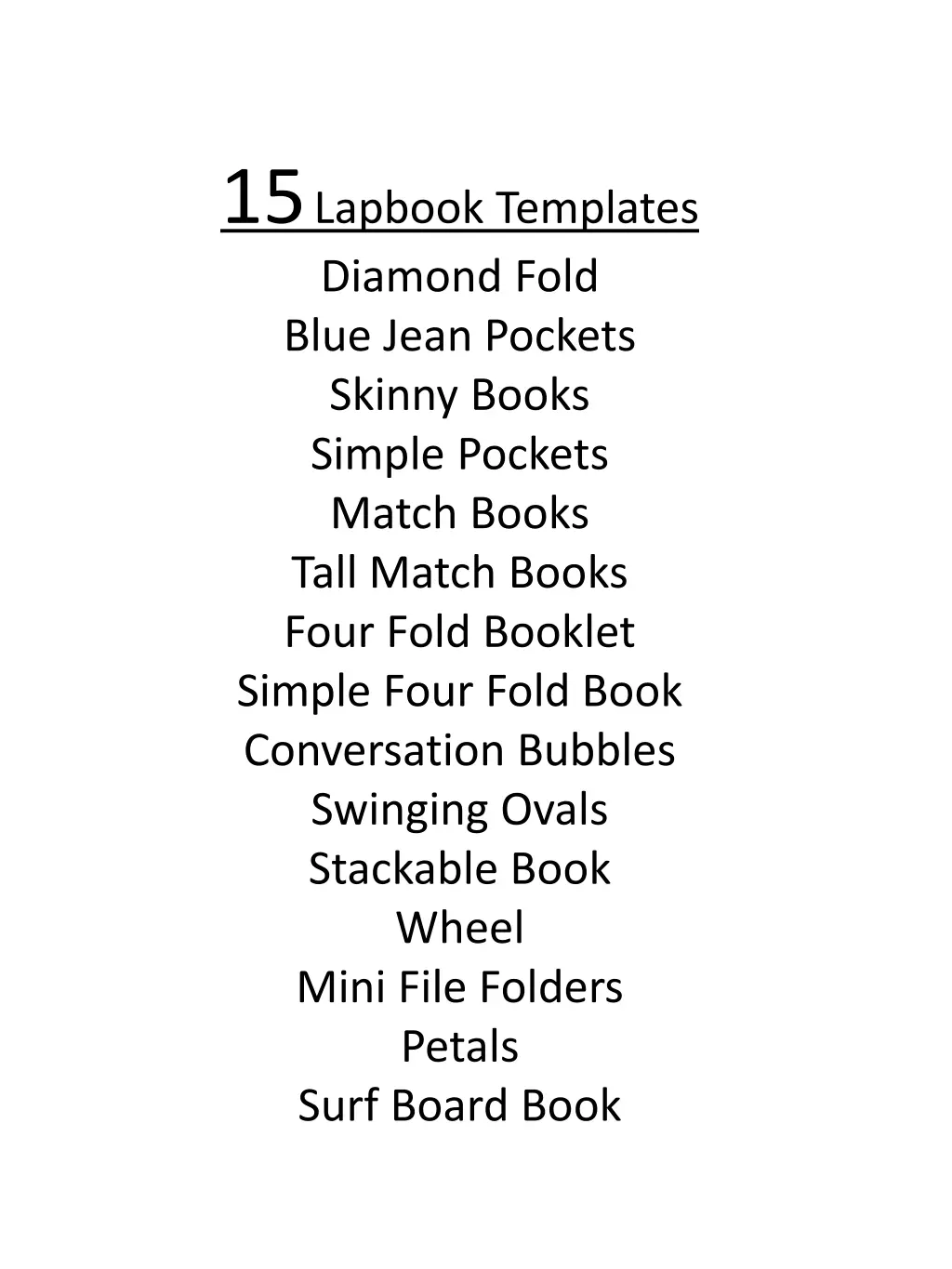 15 lapbook templates diamond fold blue jean