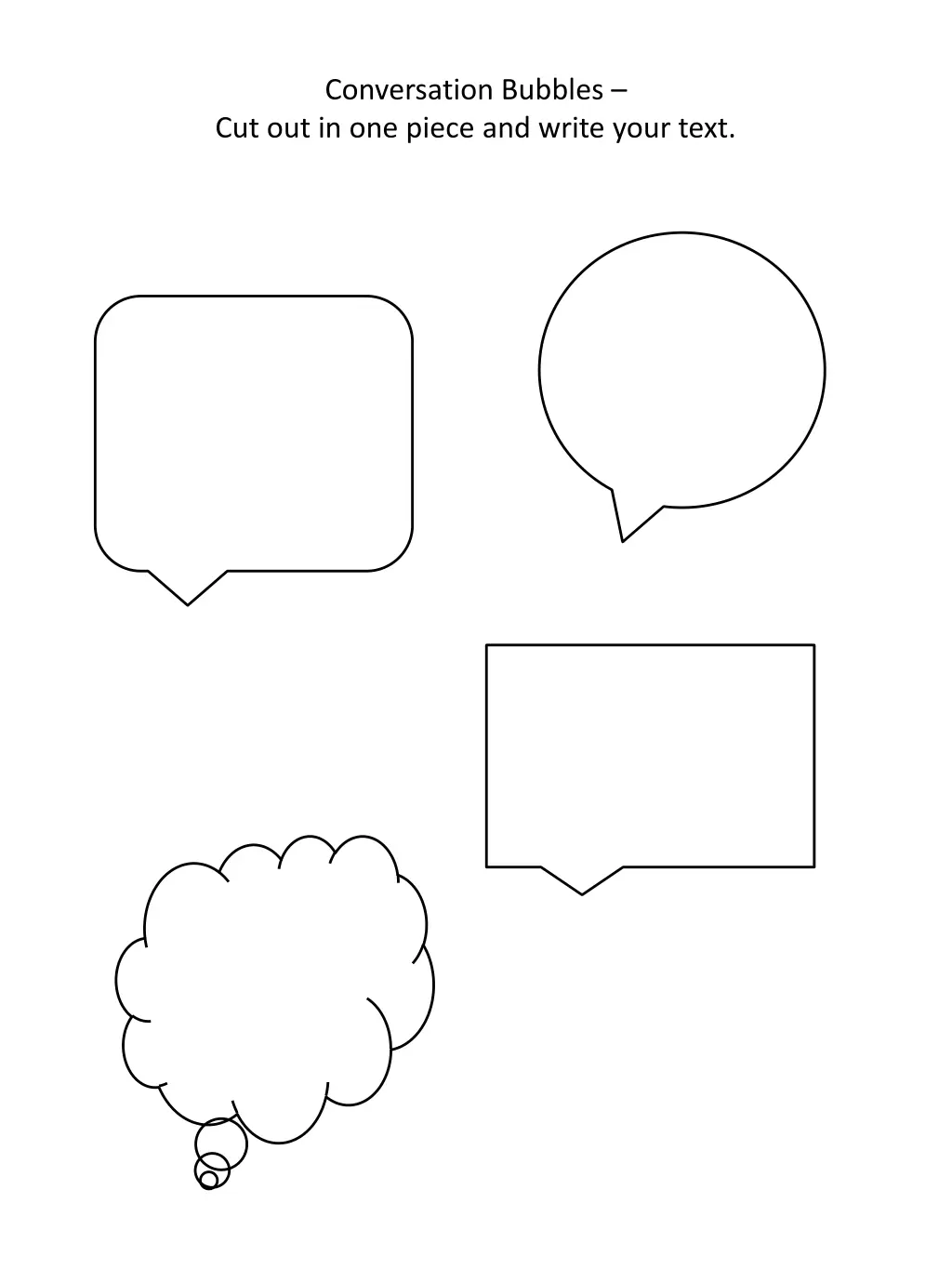 conversation bubbles cut out in one piece