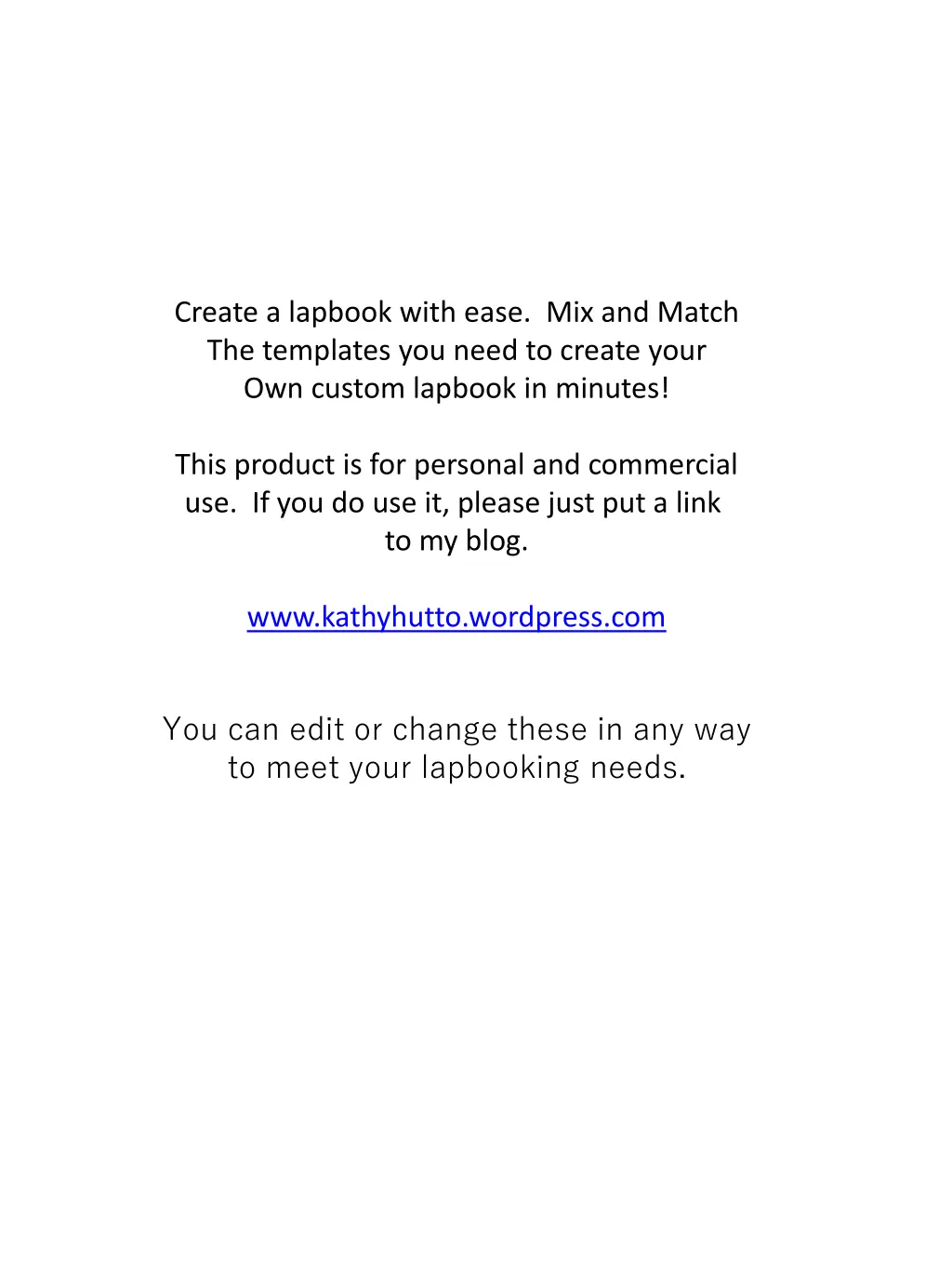 create a lapbook with ease mix and match