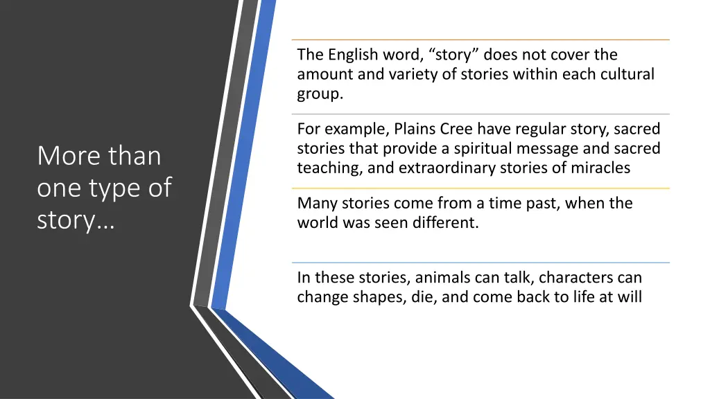 the english word story does not cover the amount