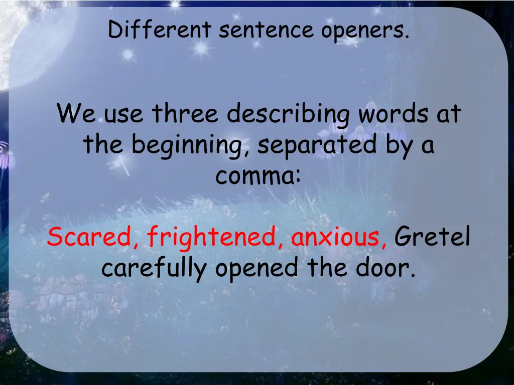 different sentence openers 2