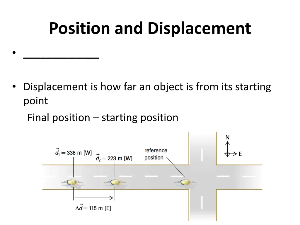 position and displacement