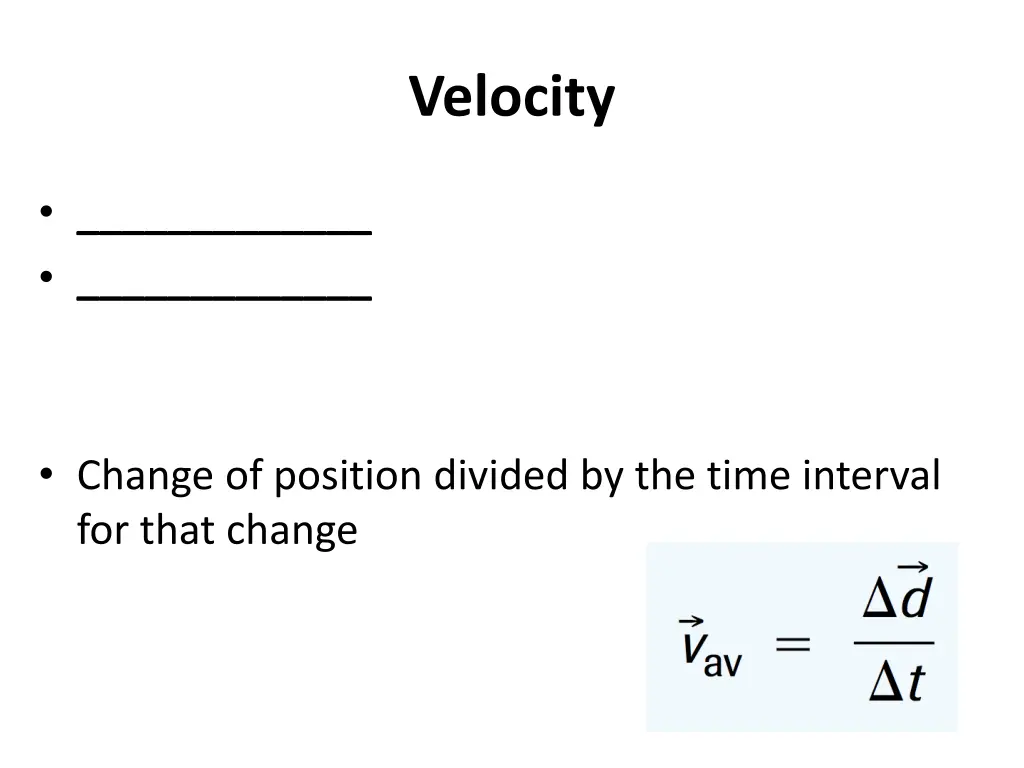 velocity