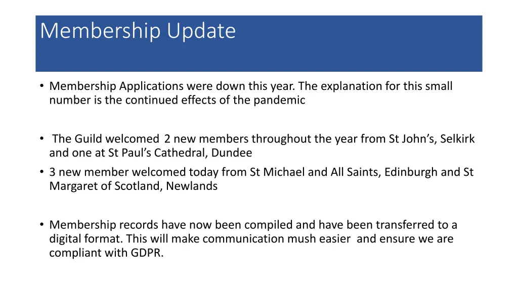 membership update