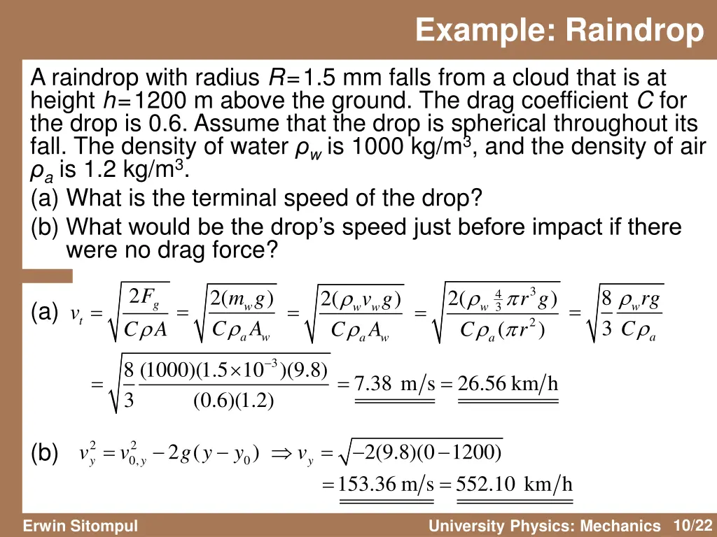 example raindrop