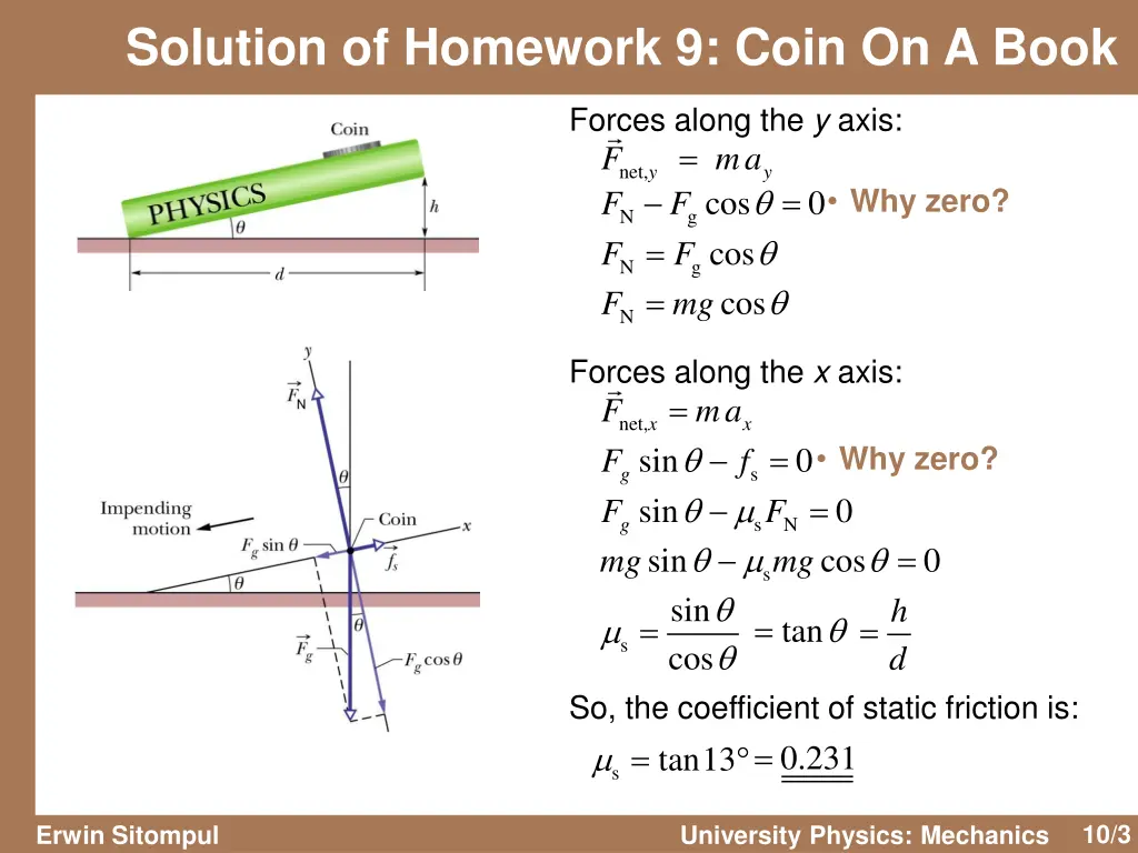 solution of homework 9 coin on a book