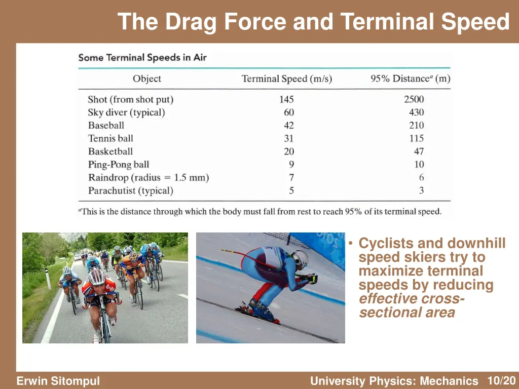 the drag force and terminal speed 3