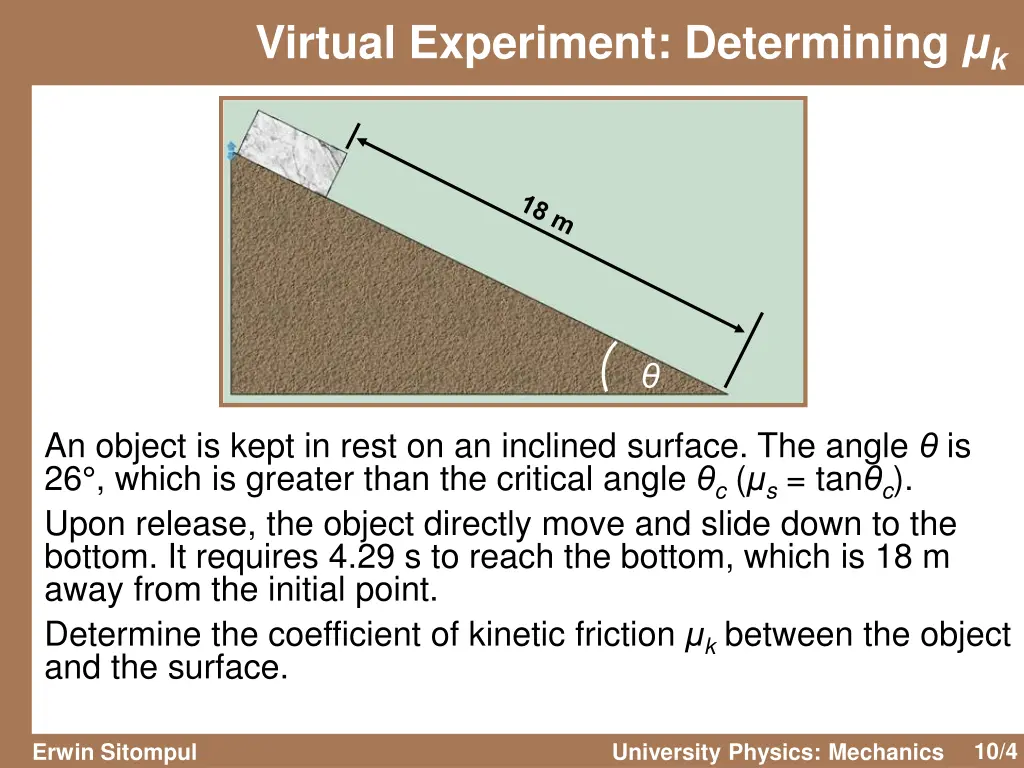 virtual experiment determining k