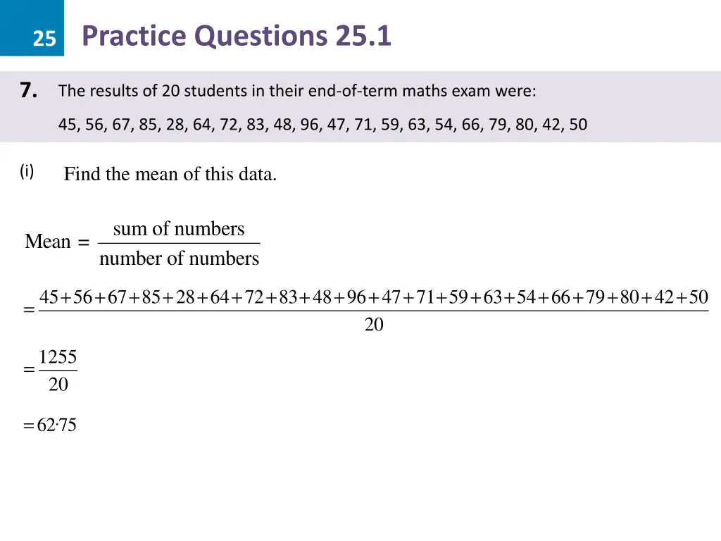 25 practice questions 25 1 22