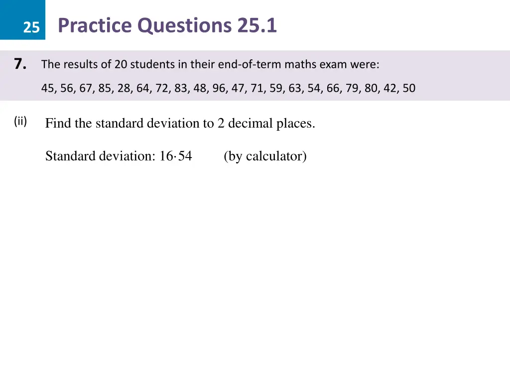 25 practice questions 25 1 23