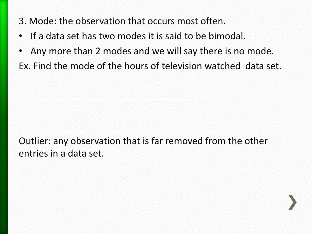 3 mode the observation that occurs most often