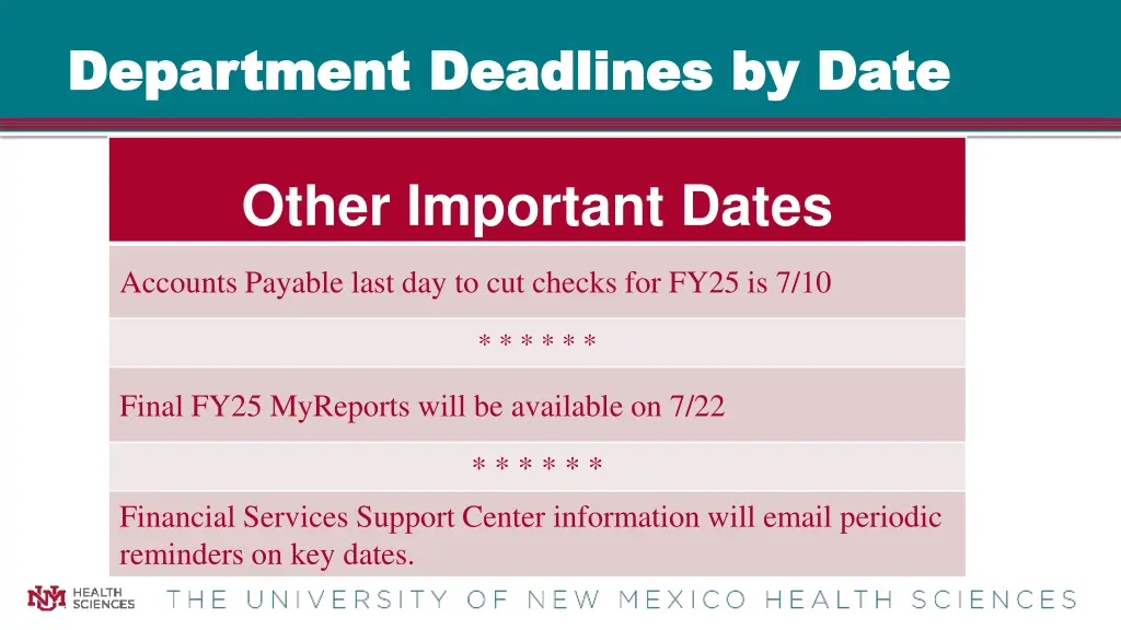department deadlines by date department deadlines 2