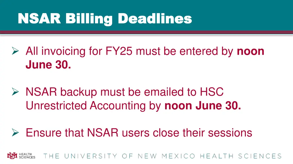 nsar billing deadlines nsar billing deadlines