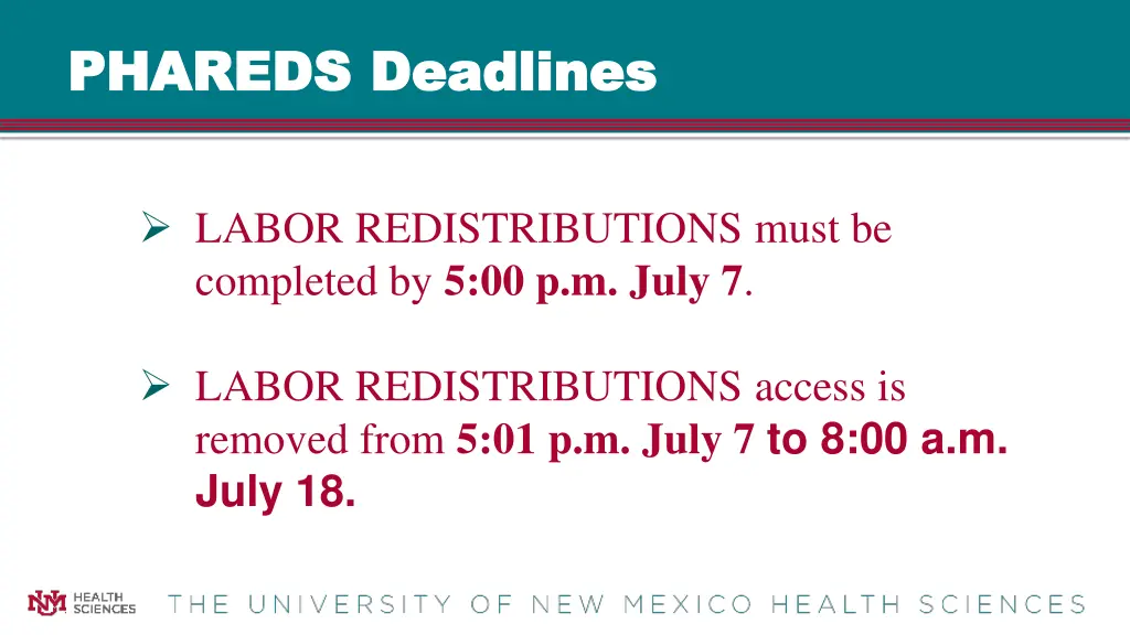 phareds deadlines phareds deadlines