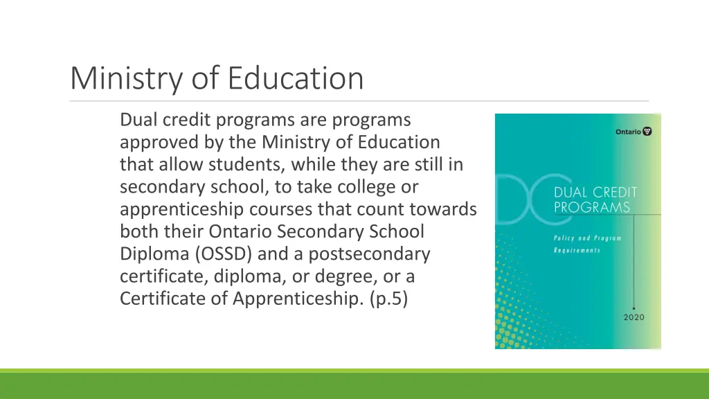 ministry of education