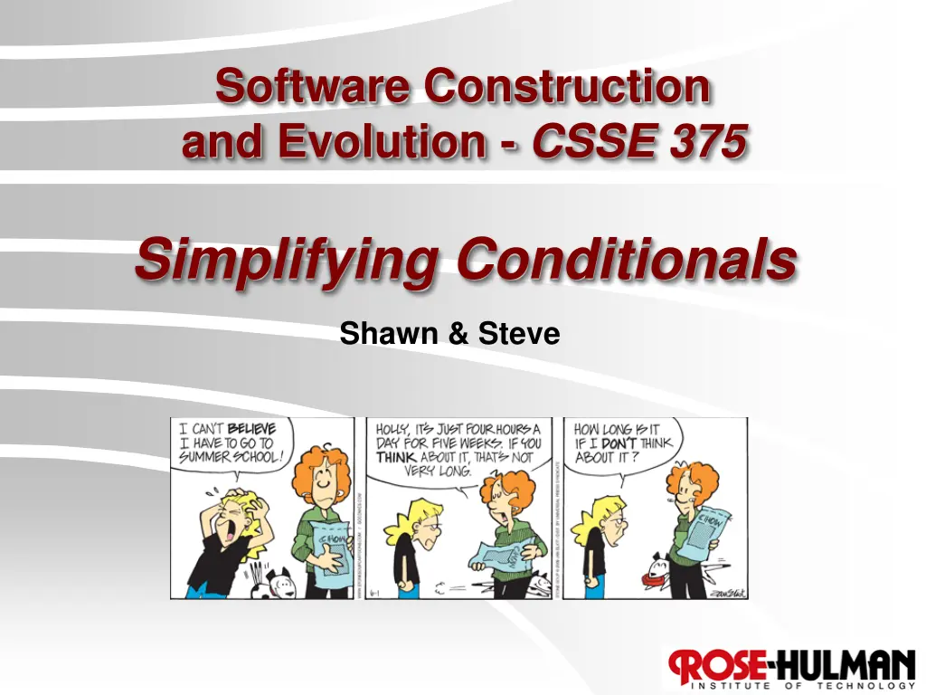 software construction and evolution csse 375