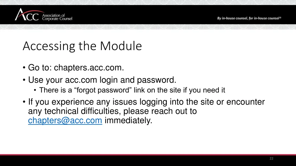 accessing the module