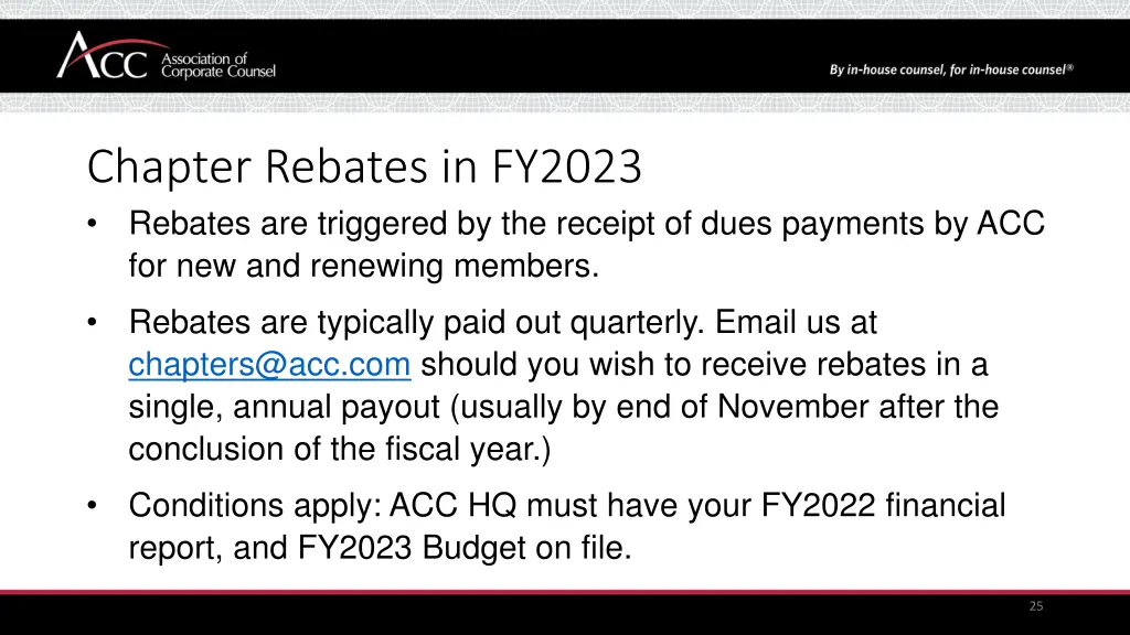 chapter rebates in fy2023 rebates are triggered
