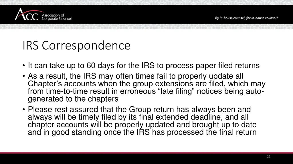 irs correspondence