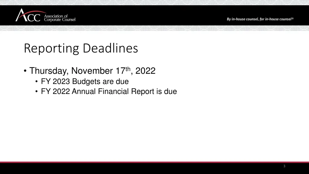 reporting deadlines