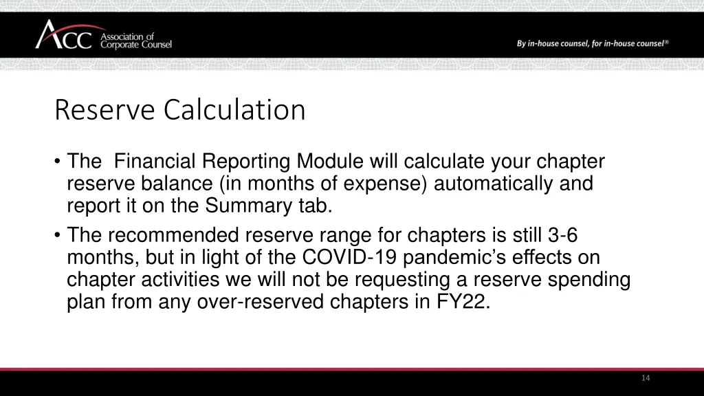 reserve calculation