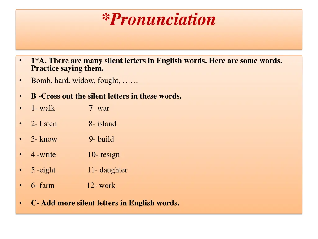 pronunciation