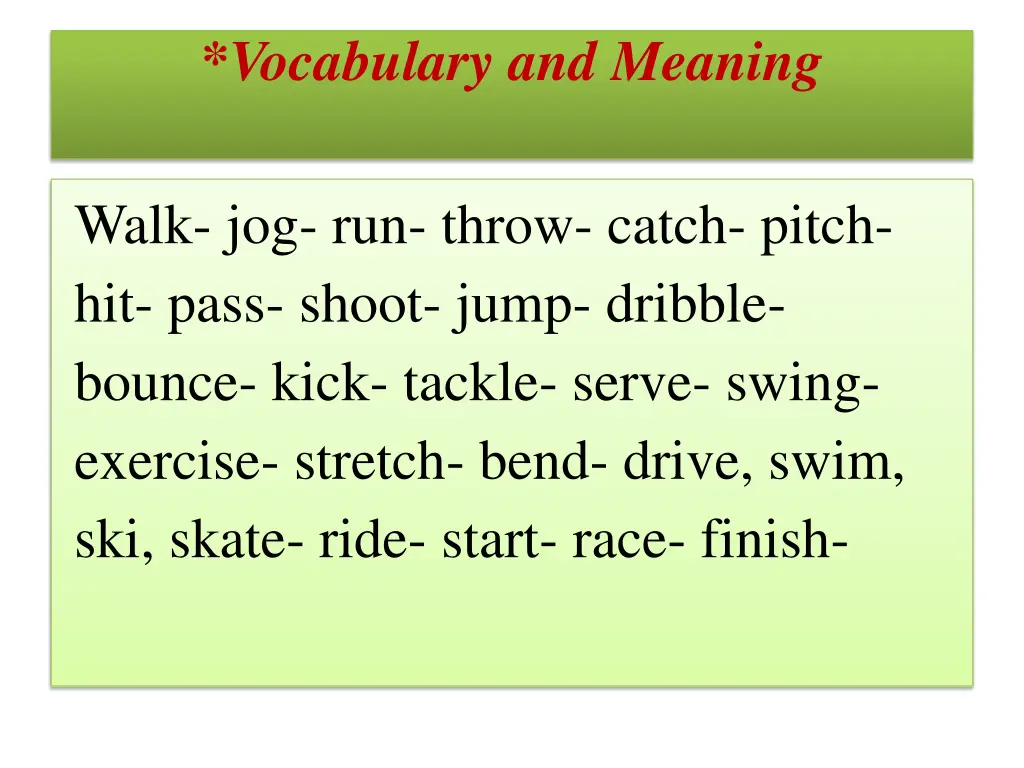 vocabulary and meaning