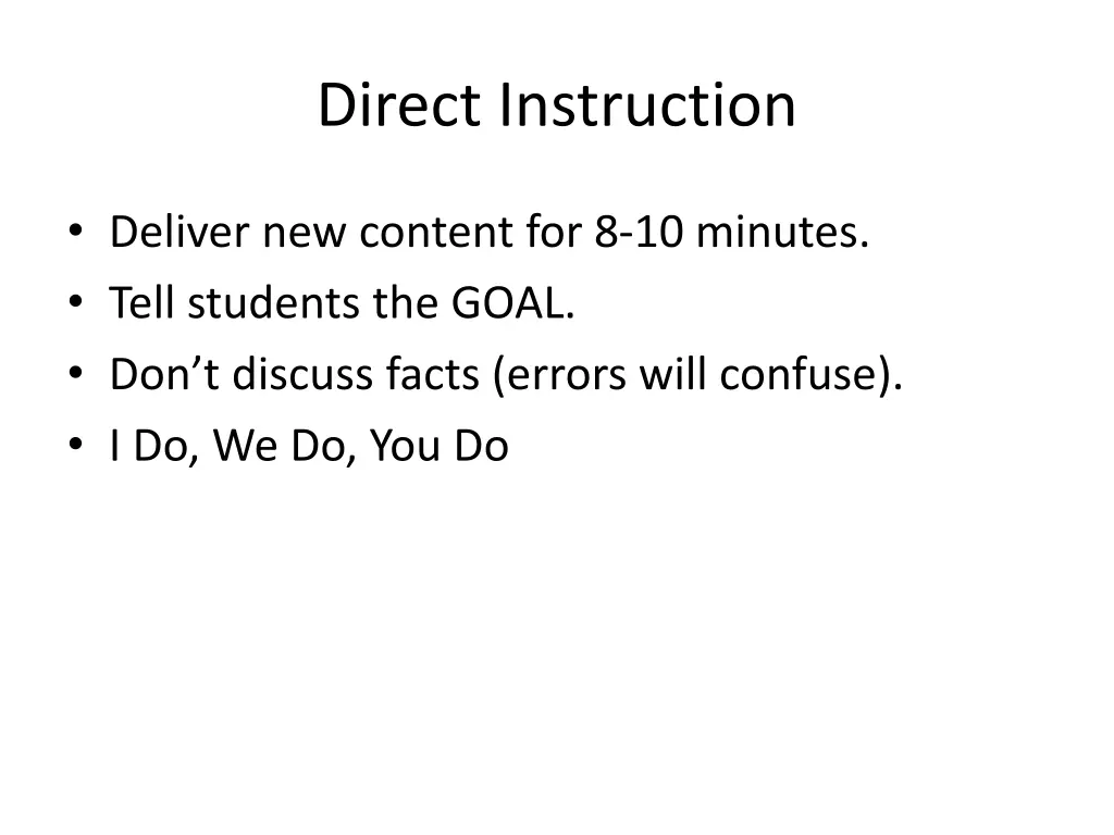 direct instruction