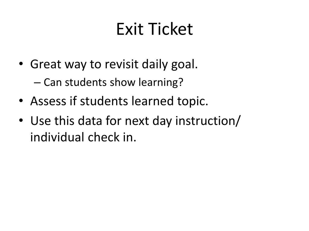 exit ticket