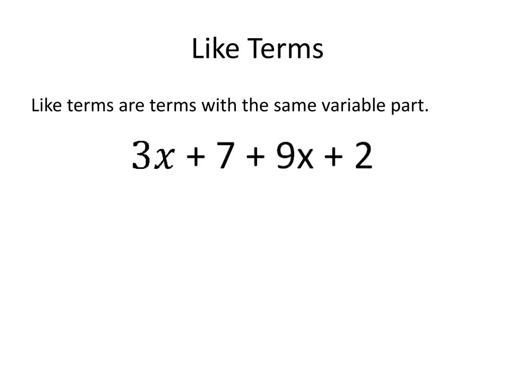 like terms