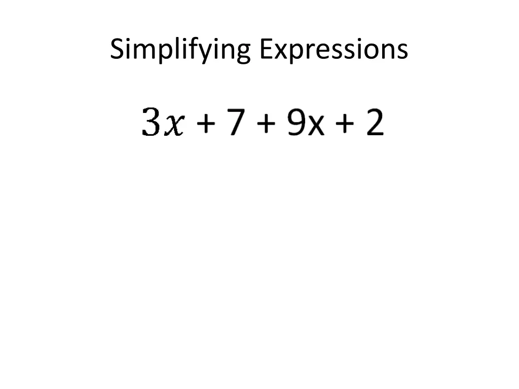 simplifying expressions 1