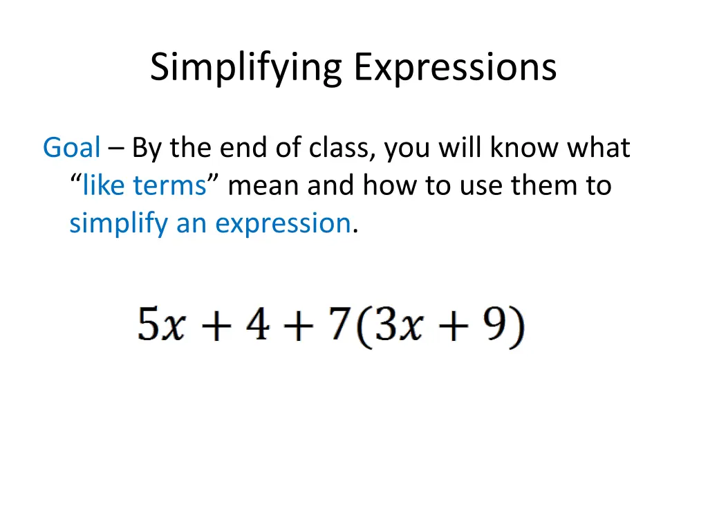 simplifying expressions