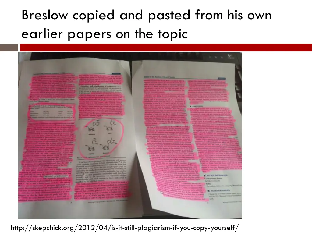 breslow copied and pasted from his own earlier