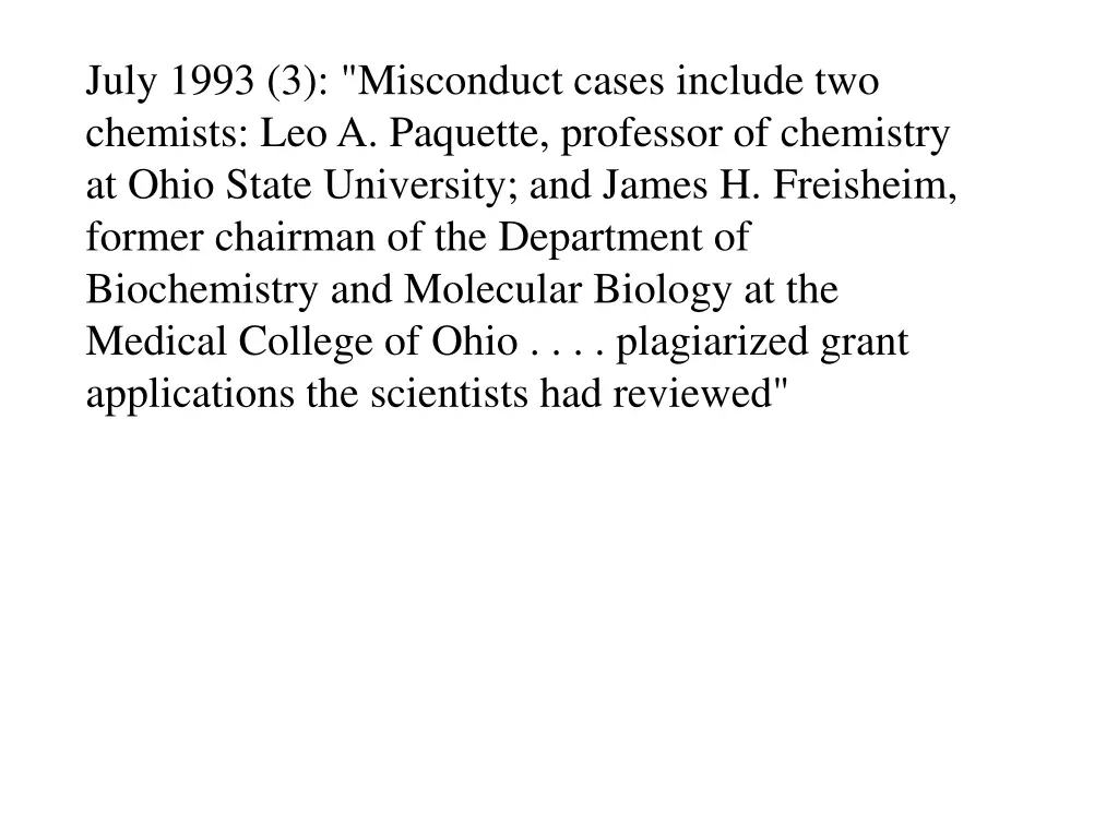 july 1993 3 misconduct cases include two chemists